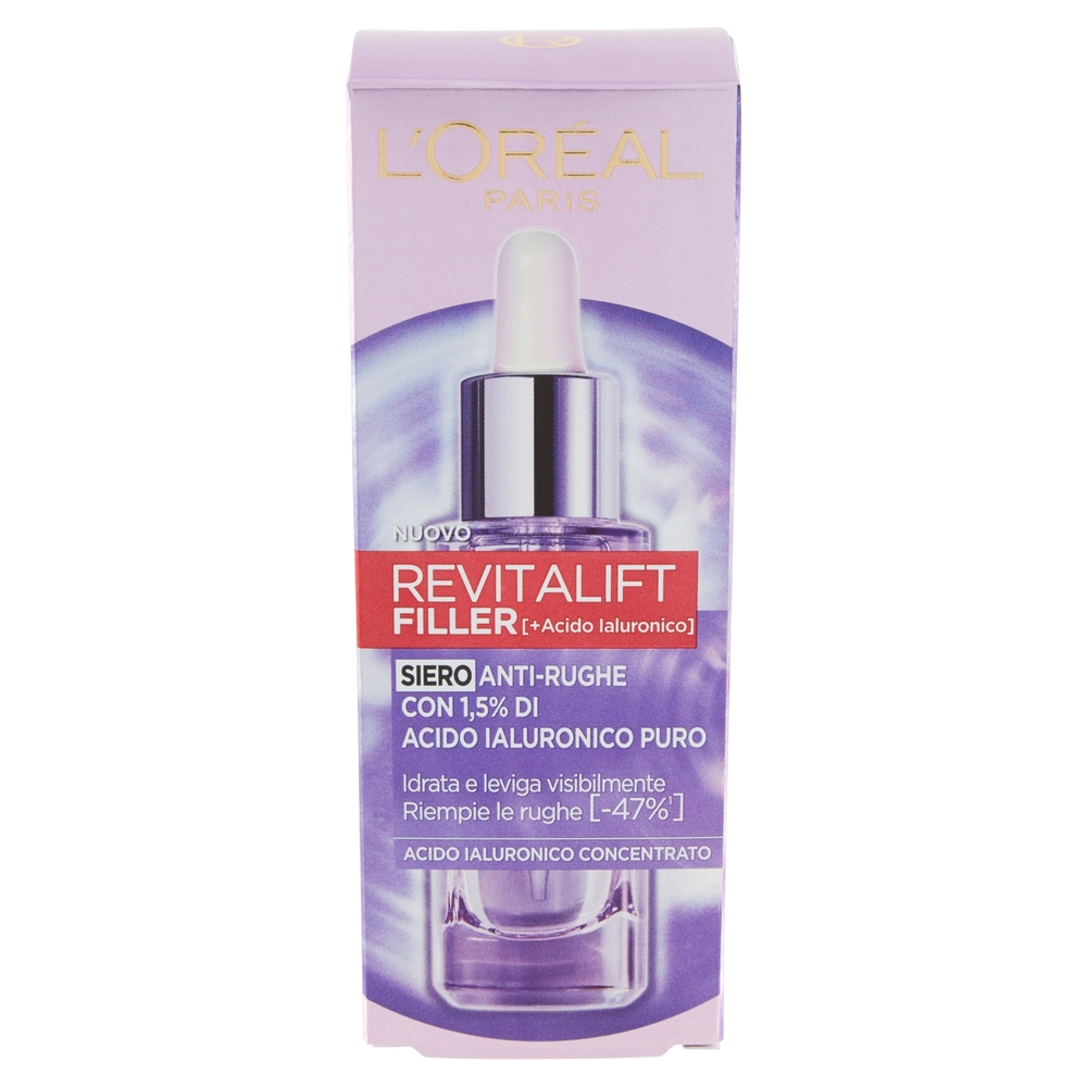 L'Oréal Paris Siero Rimpolpante Revitalift Filler anti-rughe in pipetta, 30 ml